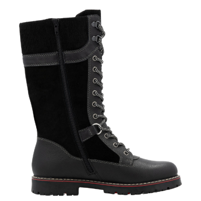 Remonte Women's Sarolta D9380-02 Tall Black with Cleats
