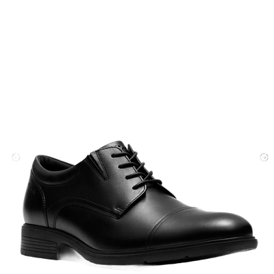 Clarks Men&#39;s Steadwell Cap Leather Oxford Black
