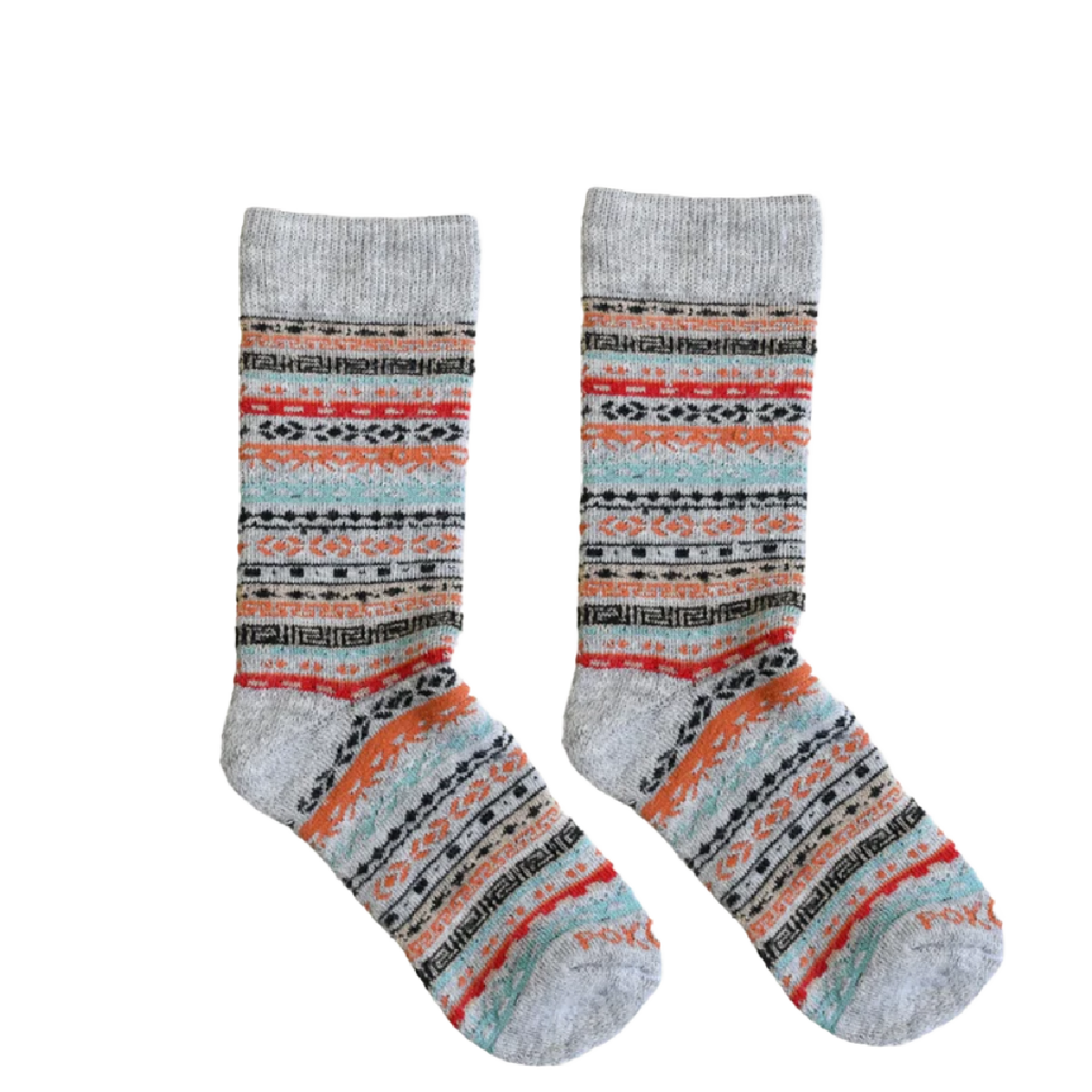 Pokoloko Alpaca Socks Crew, Color: Multi Grey, Size: S/M (W 5-9 M 4-8.5)