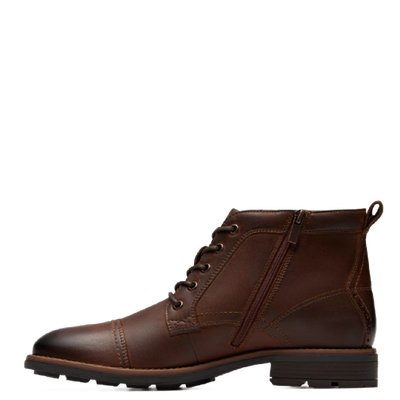 Clarks Men's Emmet Zip Boot Brown Distressed