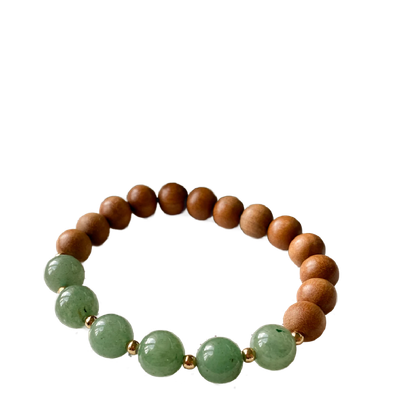 Agaveh Girl Jade Gemstone &amp; Sandalwood Bracelet