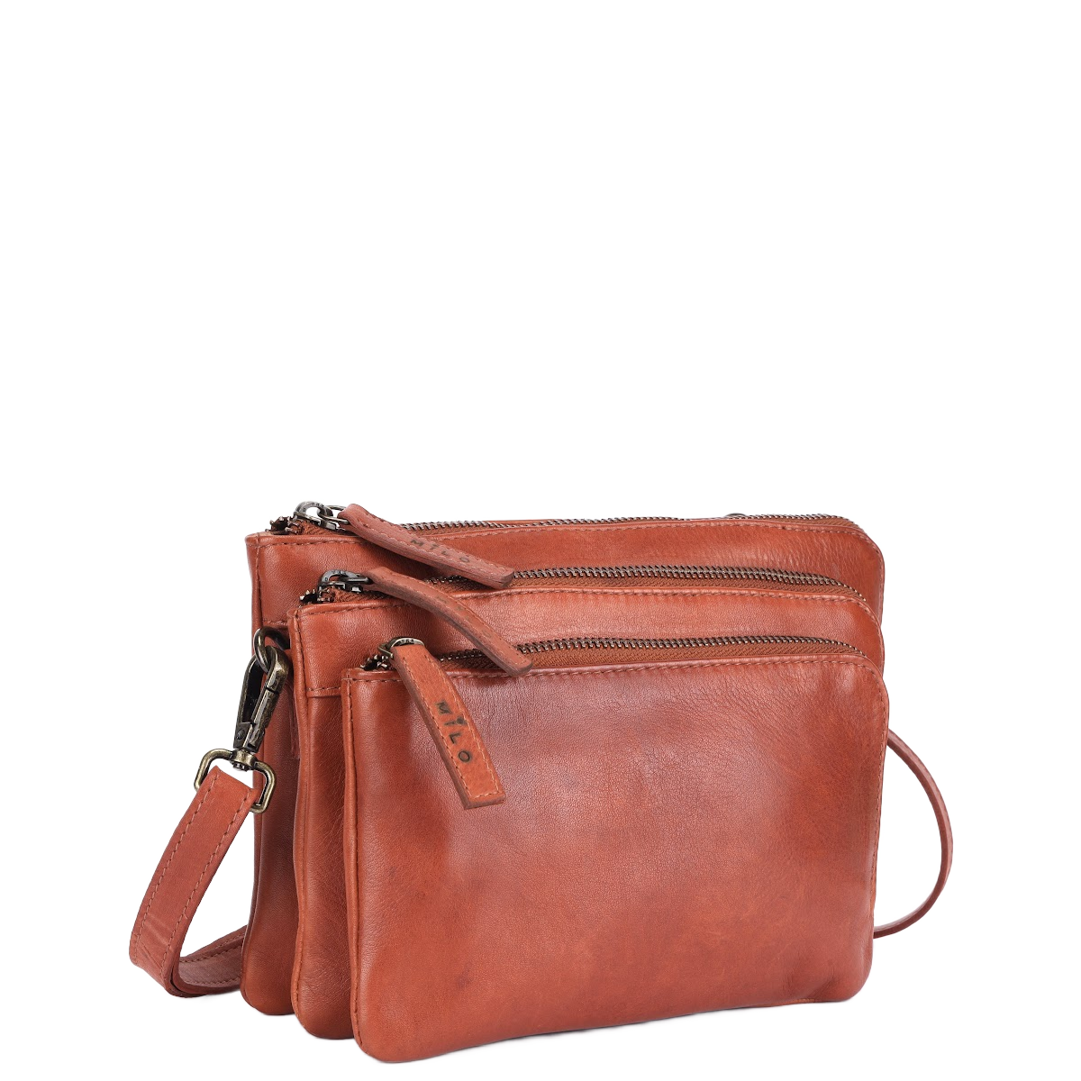 Milo Arina Leather Crossbody Bag, Color: Cognac
