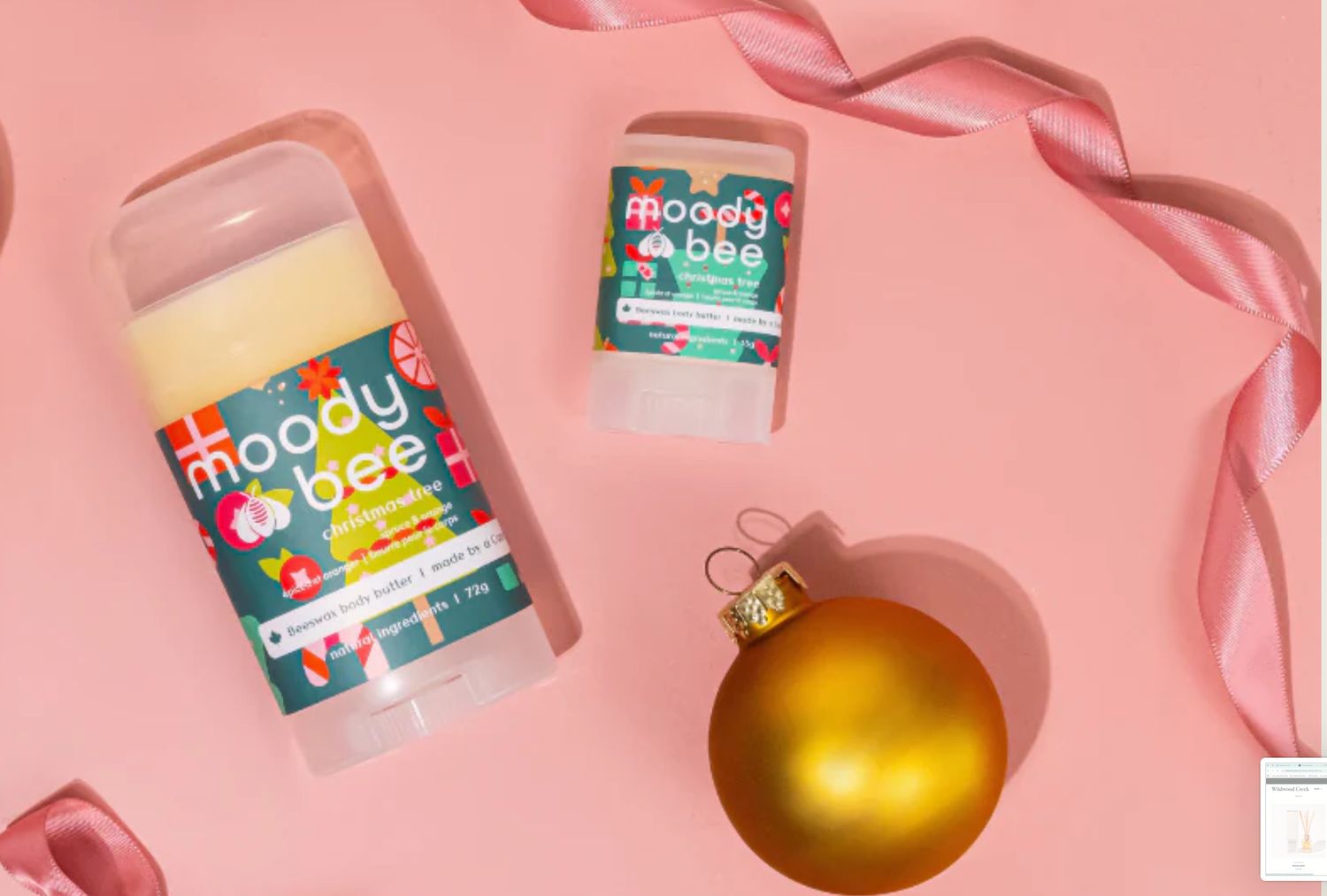 Moody Bee Small Beeswax Hand &amp; Body Butter Christmas Tree