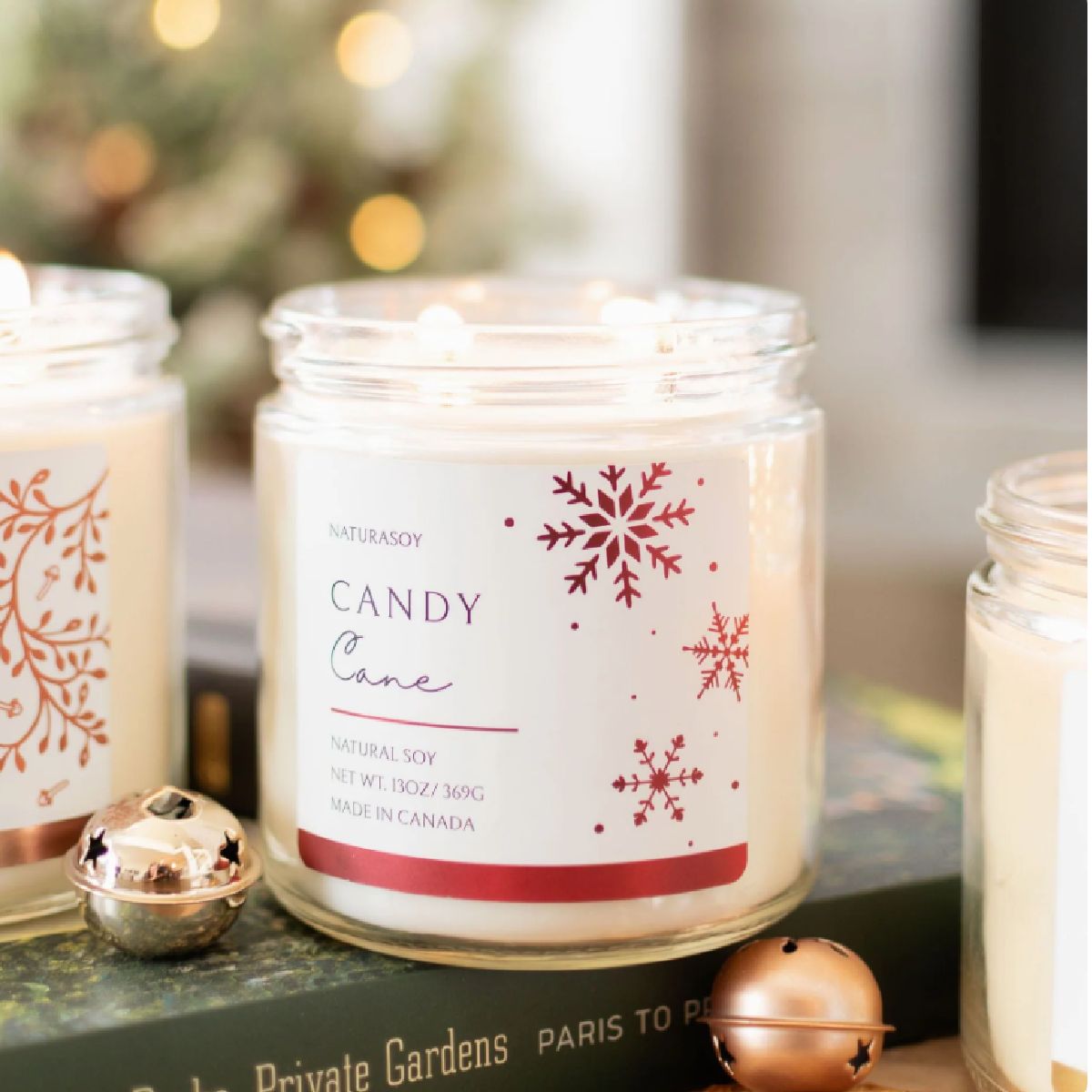 Natura Soylights Holiday Candle Candy Cane