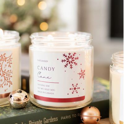 Natura Soylights Holiday Candle Candy Cane
