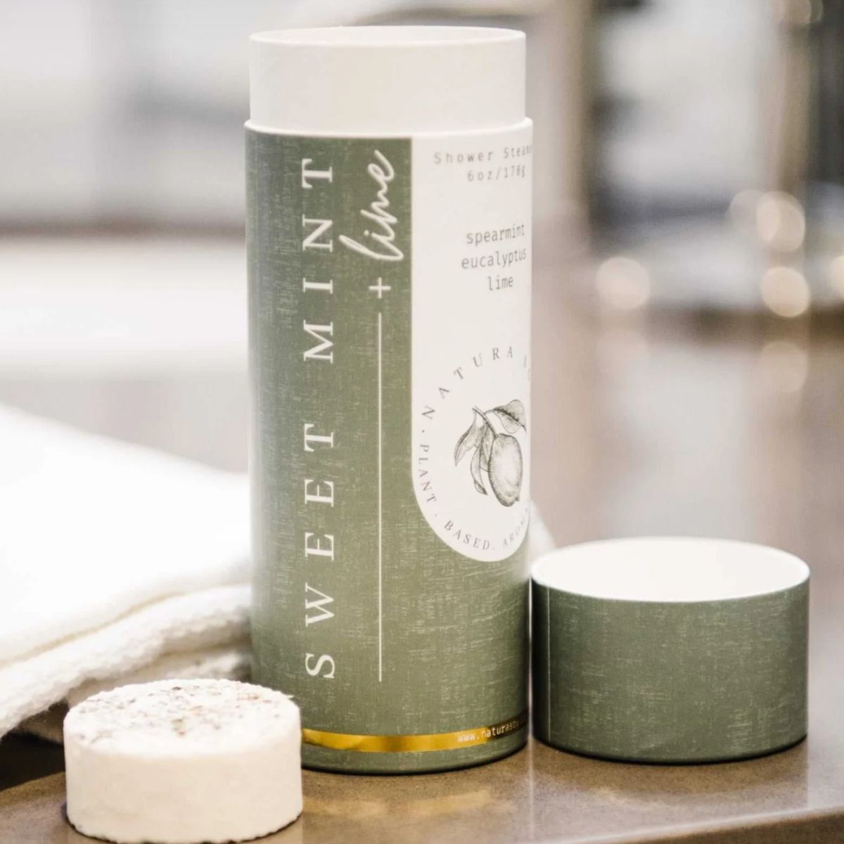 Natura Soylights Shower Steamer Sweet Mint + Lime