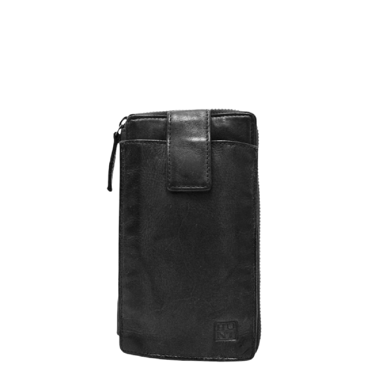 Hunt Small Leather Phone Bag 628745 w/ Crossbody Strap, Color: Black