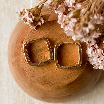 Agaveh Girl Reese Hoop Earrings 14K Gold Plated