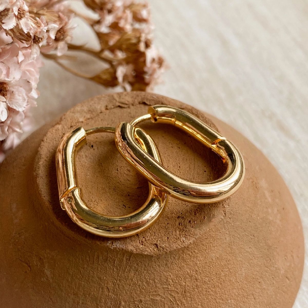 Agaveh Girl Layla Hoop Earrings 14k Gold Plated