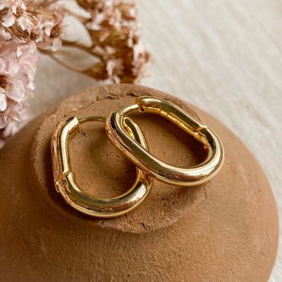 Agaveh Girl Layla Hoop Earrings 14k Gold Plated