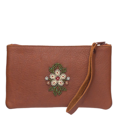 Manitobah Mukluks Floret Beaded Wristlet Bag