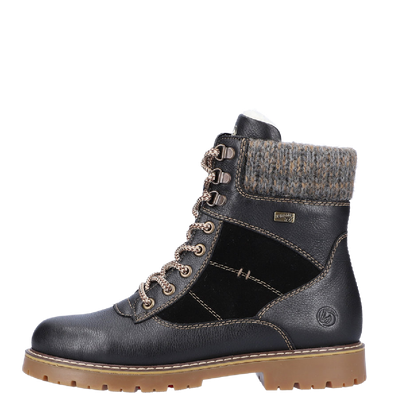 Remonte Women's Sarolta D9378-00 Mid Black with Cleats