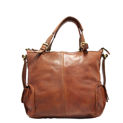 Hunt Large Leather Tote Bag 567545 w/ Crossbody Strap