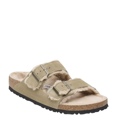 Birkenstock Arizona Shearling Suede Taupe Narrow