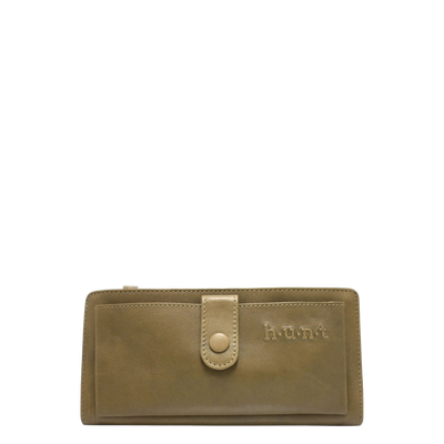 Hunt Long Leather Wallet 637040 w/ Crossbody Strap