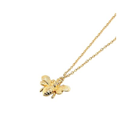 HOJ Sterling Silver Gold Vermeil Bumble Bee Necklace (N-1482)