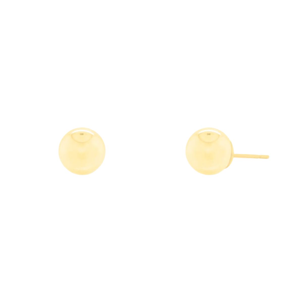 HOJ Sterling Silver Gold Vermeil Ball Studs 8mm (ST-1026-8G)