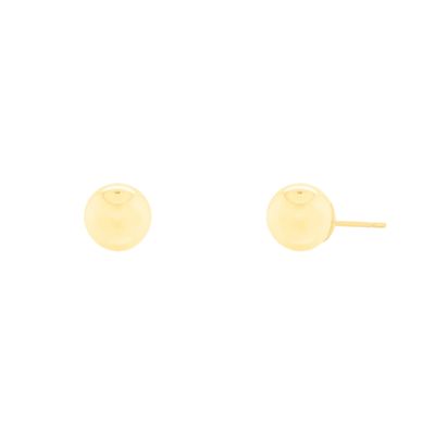 HOJ Sterling Silver Gold Vermeil Ball Studs 8mm (ST-1026-8G)