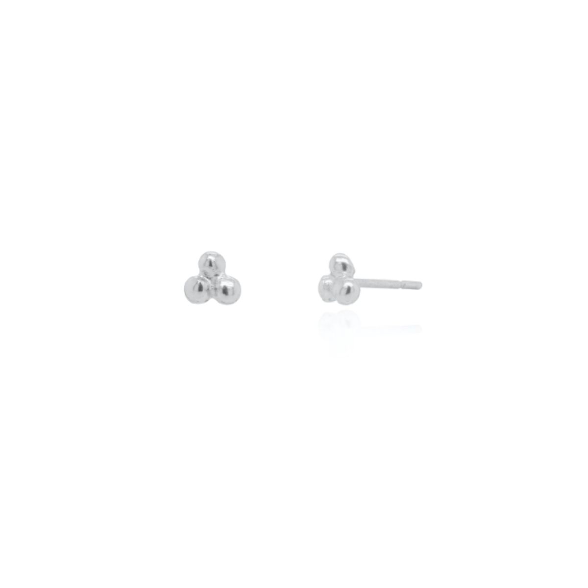 HOJ Sterling Silver Rhodium Plated Trifecta Studs (ST-1492-RH)