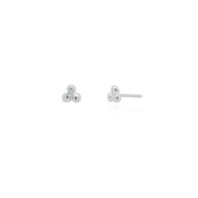 HOJ Sterling Silver Rhodium Plated Trifecta Studs (ST-1492-RH)