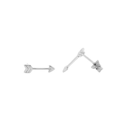 HOJ Sterling Silver Rhodium Plated Flat Arrow Studs (ST-1498-RH)