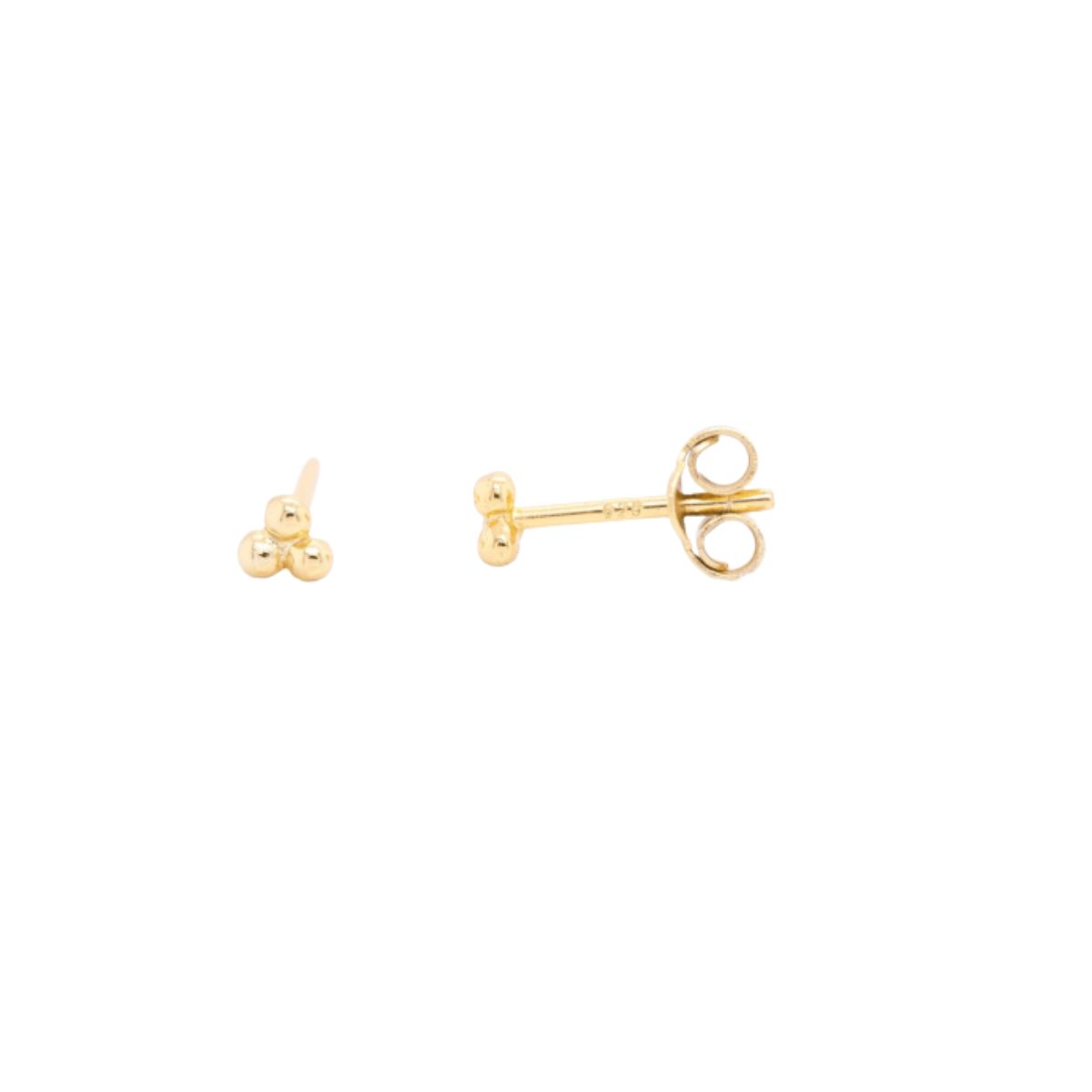 HOJ Sterling Silver Gold Vermeil Trifecta Studs (ST-1492-G)
