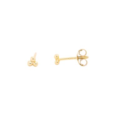 HOJ Sterling Silver Gold Vermeil Trifecta Studs (ST-1492-G)