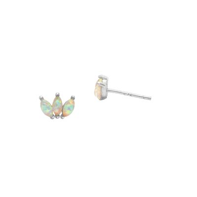 HOJ Sterling Silver Rhodium Plated Opal Opulence Stud (ST-1525-RH)