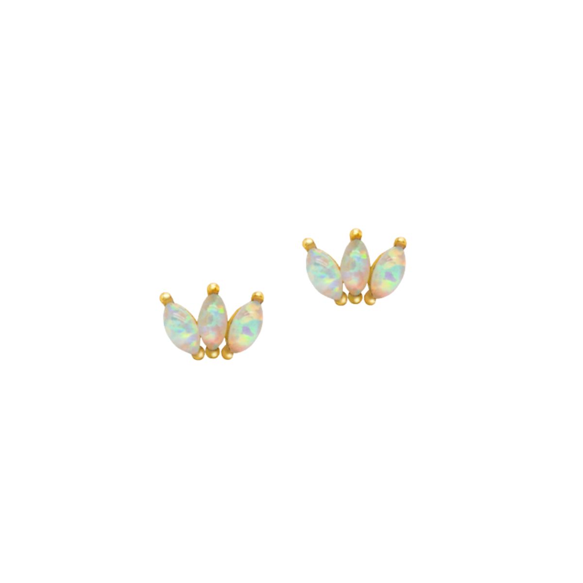 HOJ Sterling Silver Gold Vermeil Opal Opulence Stud (ST-1525-G)