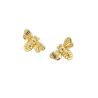 HOJ Sterling Silver Gold Vermeil Bumble Bee Studs (ST-1543)