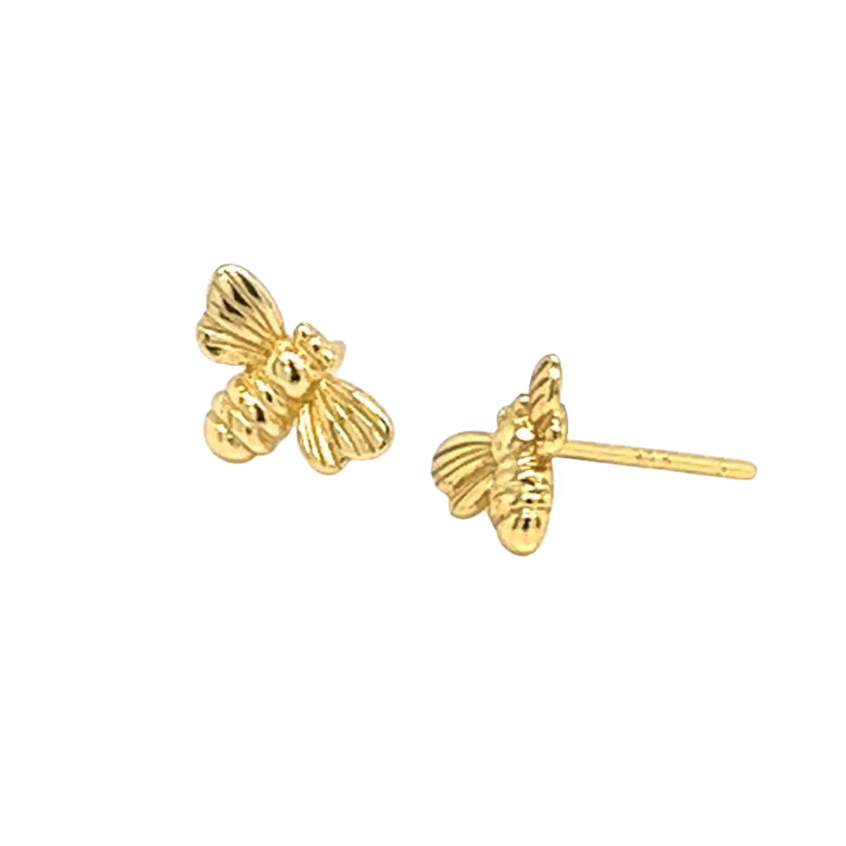 HOJ Sterling Silver Gold Vermeil Bumble Bee Studs (ST-1543)