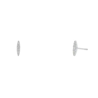 HOJ Sterling Silver Rhodium Plated CZ Elliptic Studs (ST-1666-RH)