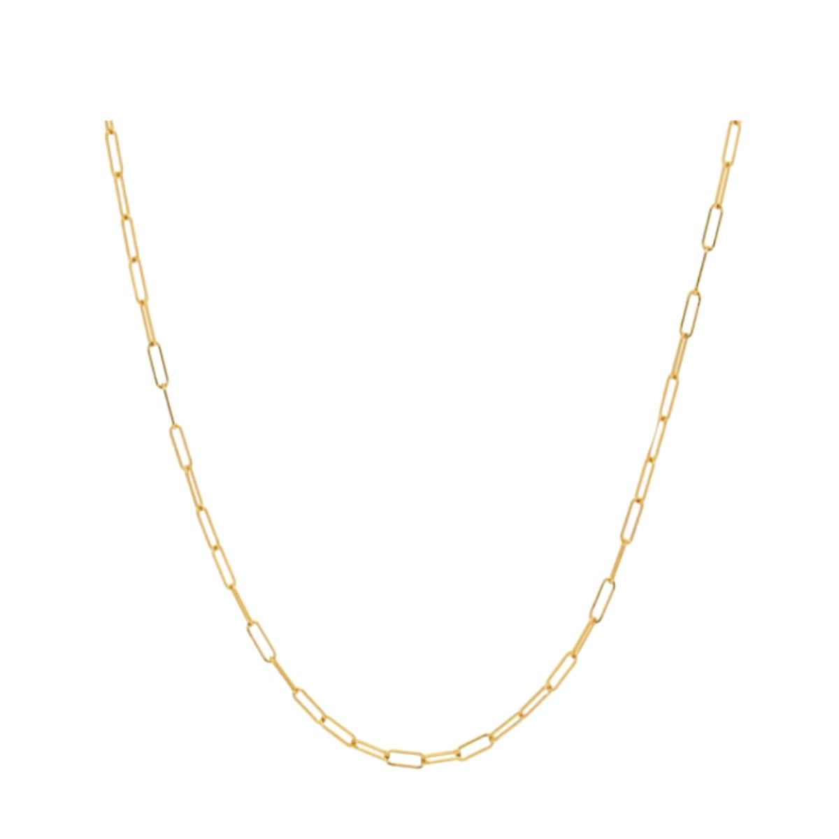 HOJ Sterling Silver Gold Vermeil Paperclip Bracelet Chain 3mm 6.5"+1" (PPC80-G-6.5+1)