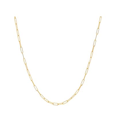 HOJ Sterling Silver Gold Vermeil Paperclip Bracelet Chain 3mm 6.5"+1" (PPC80-G-6.5+1)