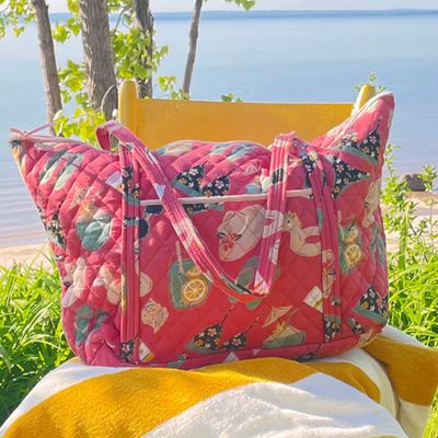 Mahogany Beach Day Quilted Tote Bag