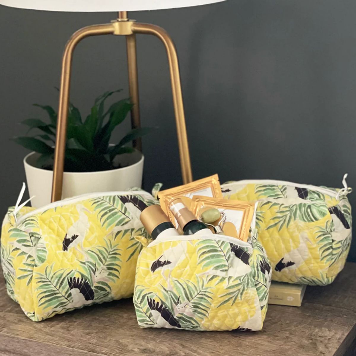 Mahogany Pelican Cosmetic Bag