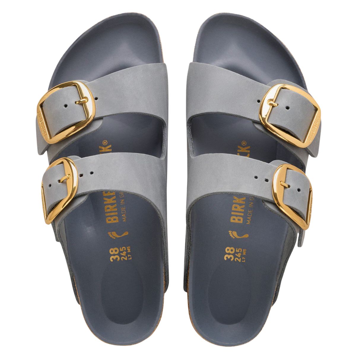 Birkenstock Arizona Big Buckle Oiled Leather Basalt Gray Narrow