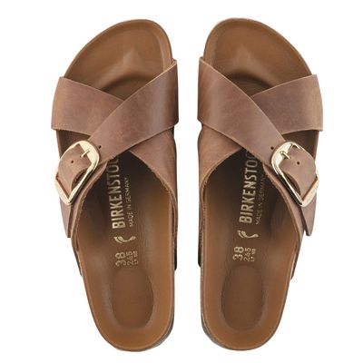 Birkenstock Siena Big Buckle Oiled Leather Cognac Narrow