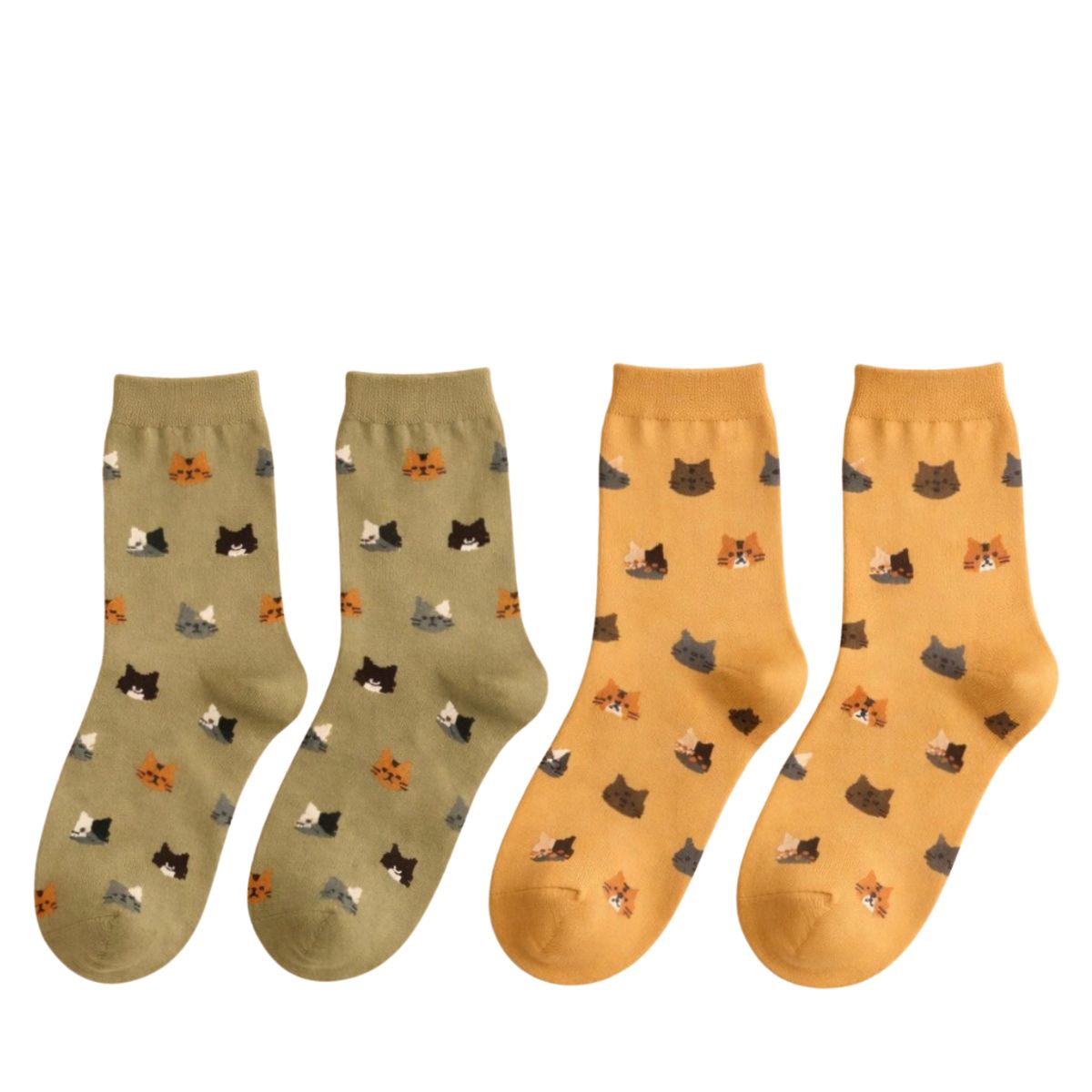 Pika &amp; Bear Mew Cat Crew Socks (2 Pack)