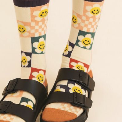 Pika &amp; Bear "Don't Worry Be Happy" Crew Socks