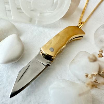 Pika &amp; Bear "Simple But Effective" Pocket Knife Charm Necklace