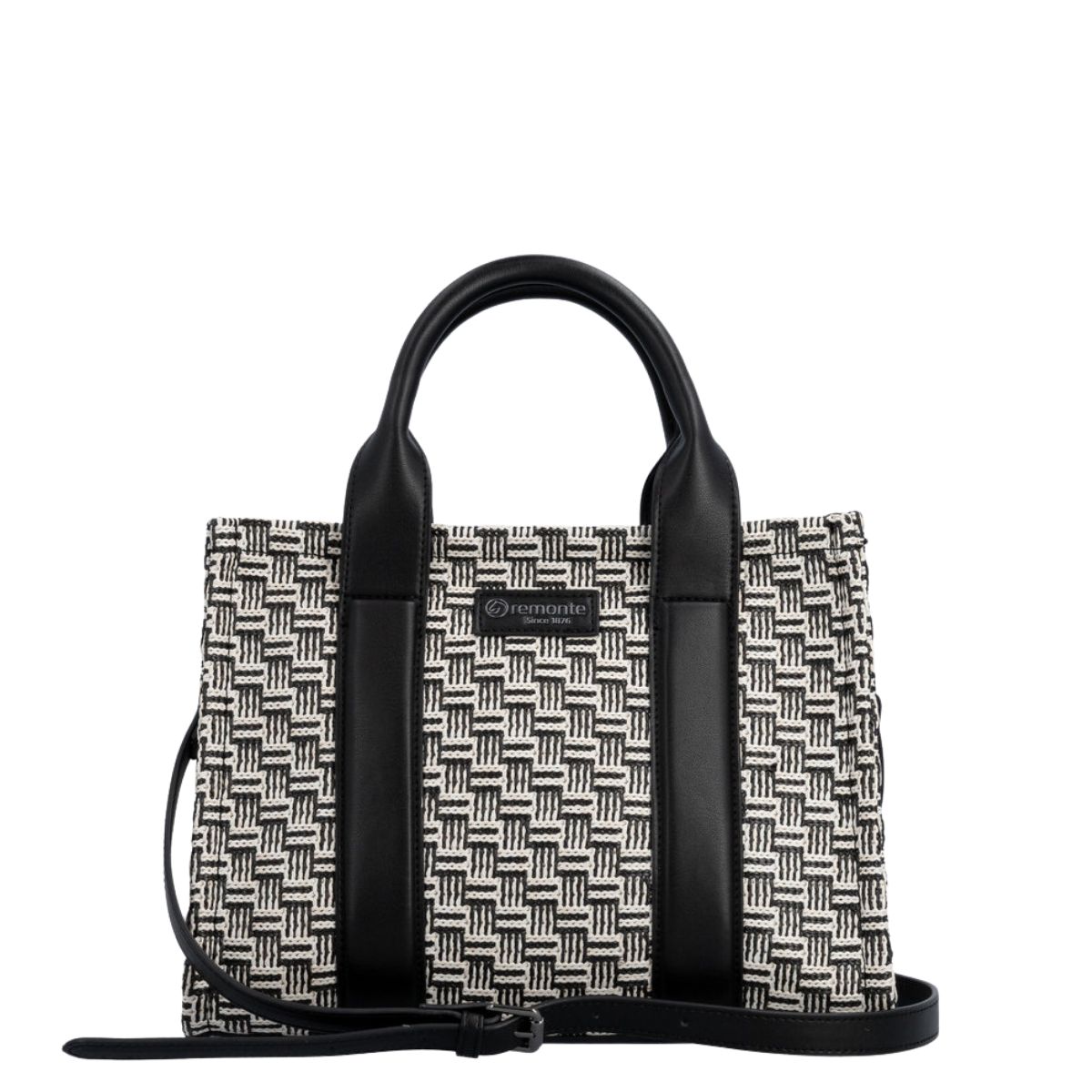Remonte Q0767-02 Handbag w/ Crossbody Strap Black/White