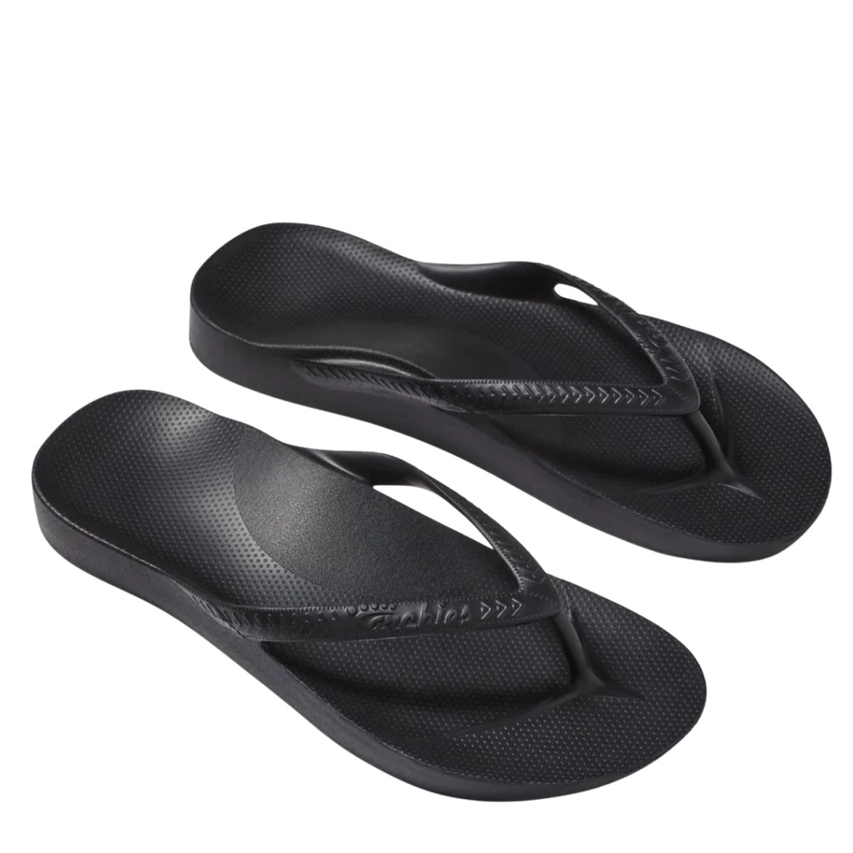 Archies Arch Support Flips, Color: Black, Size: Women's 5 | Men's 4