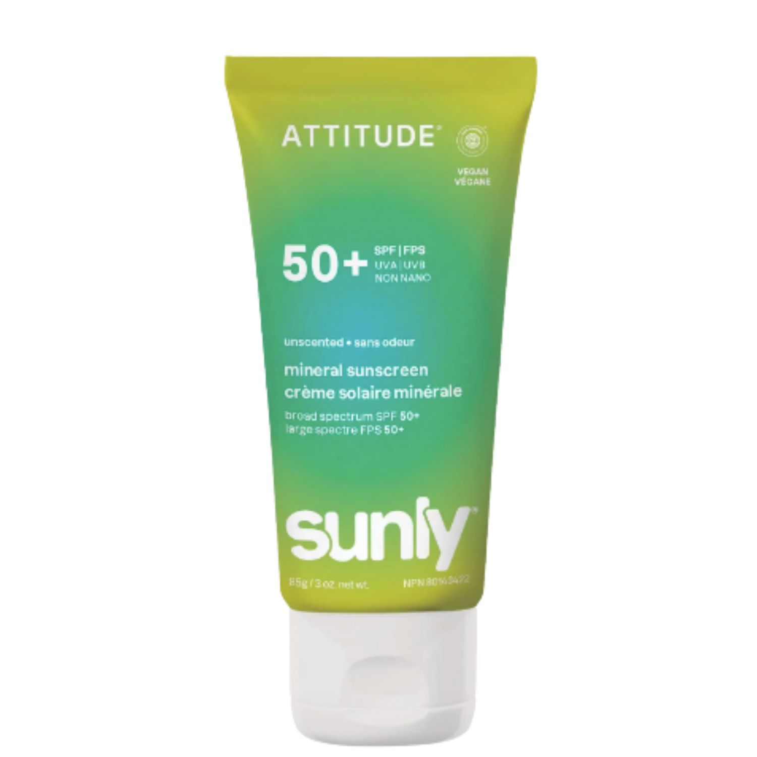 Attitude Sunly Face &amp; Body Sunscreen Spray SPF 50, Scent: Unscented