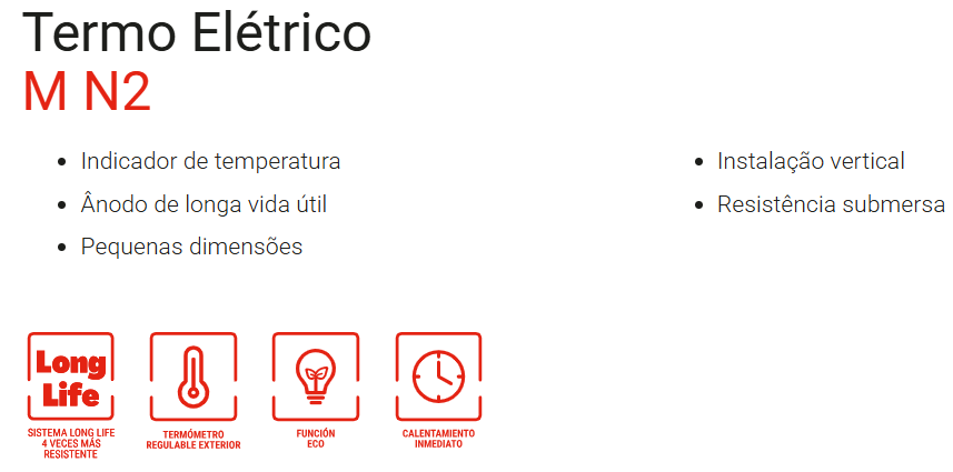 Termo Elétrico M-N2 Vertical