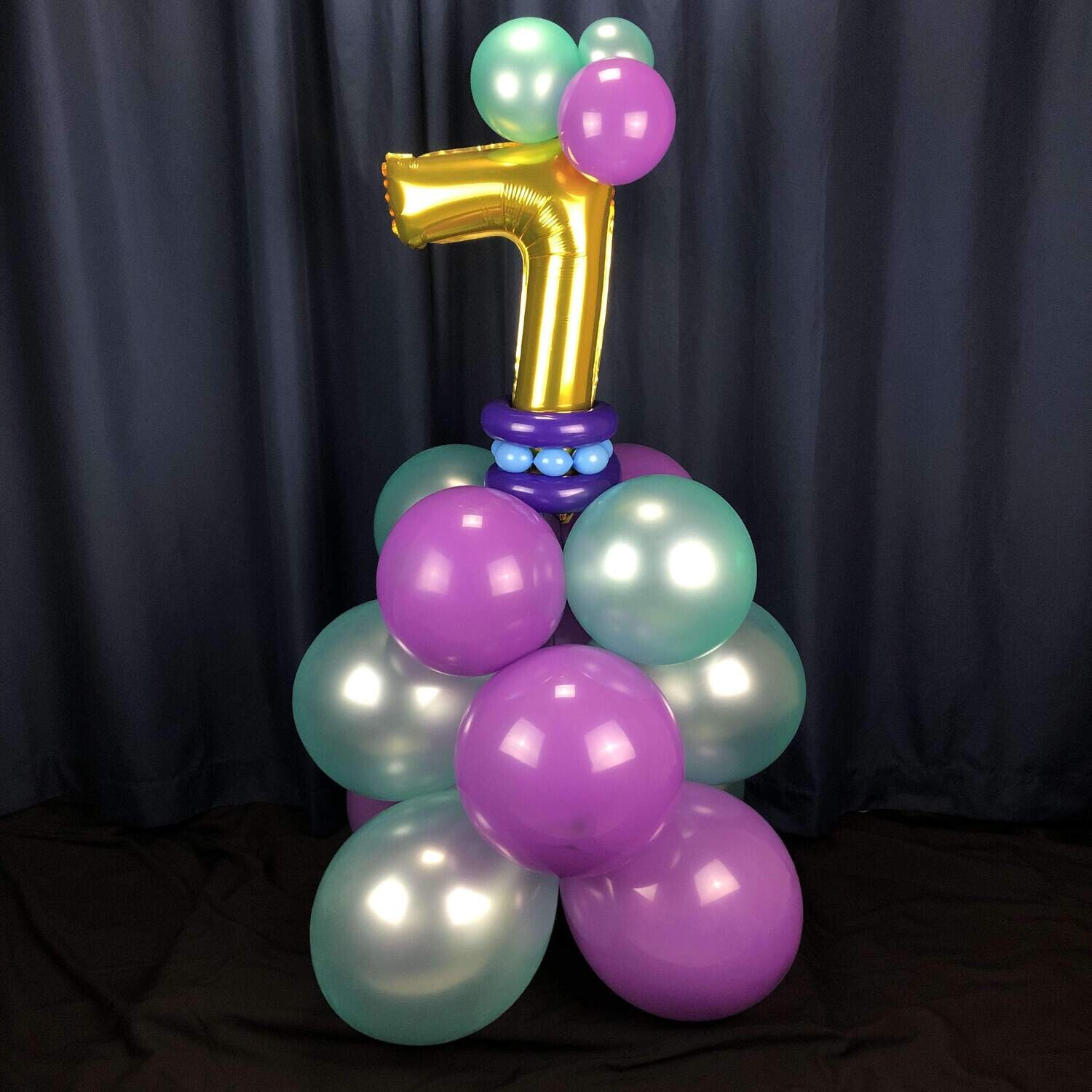42in Happy Birthday Number Balloon Pillar