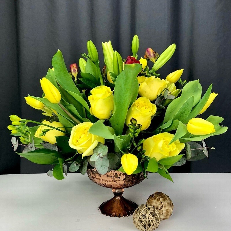 Golden Anniversary Flower Arrangement
