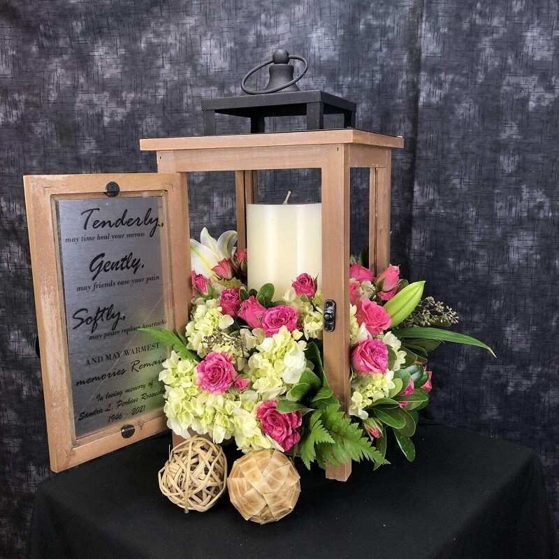 Roses And Hydrangeas In A Lantern