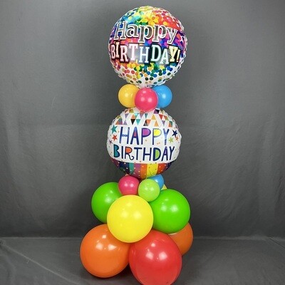 Happy Birthday Balloon Pillar