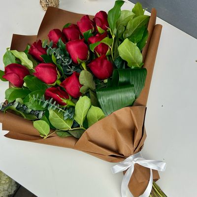 Rustic Wrapped Roses